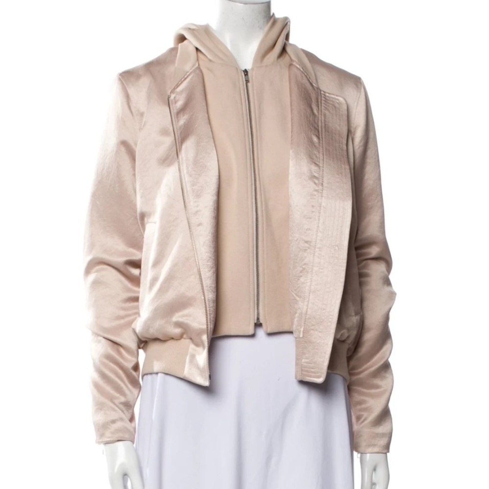 A.L.C. Blush Satin Bomber Jacket